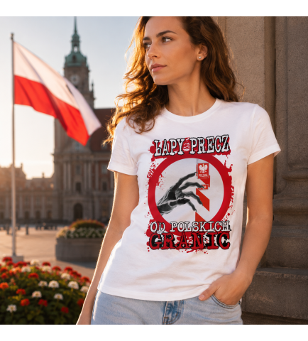 KOSZULKA DAMSKA PATRIOTYCZNI ŁAPY PRECZ